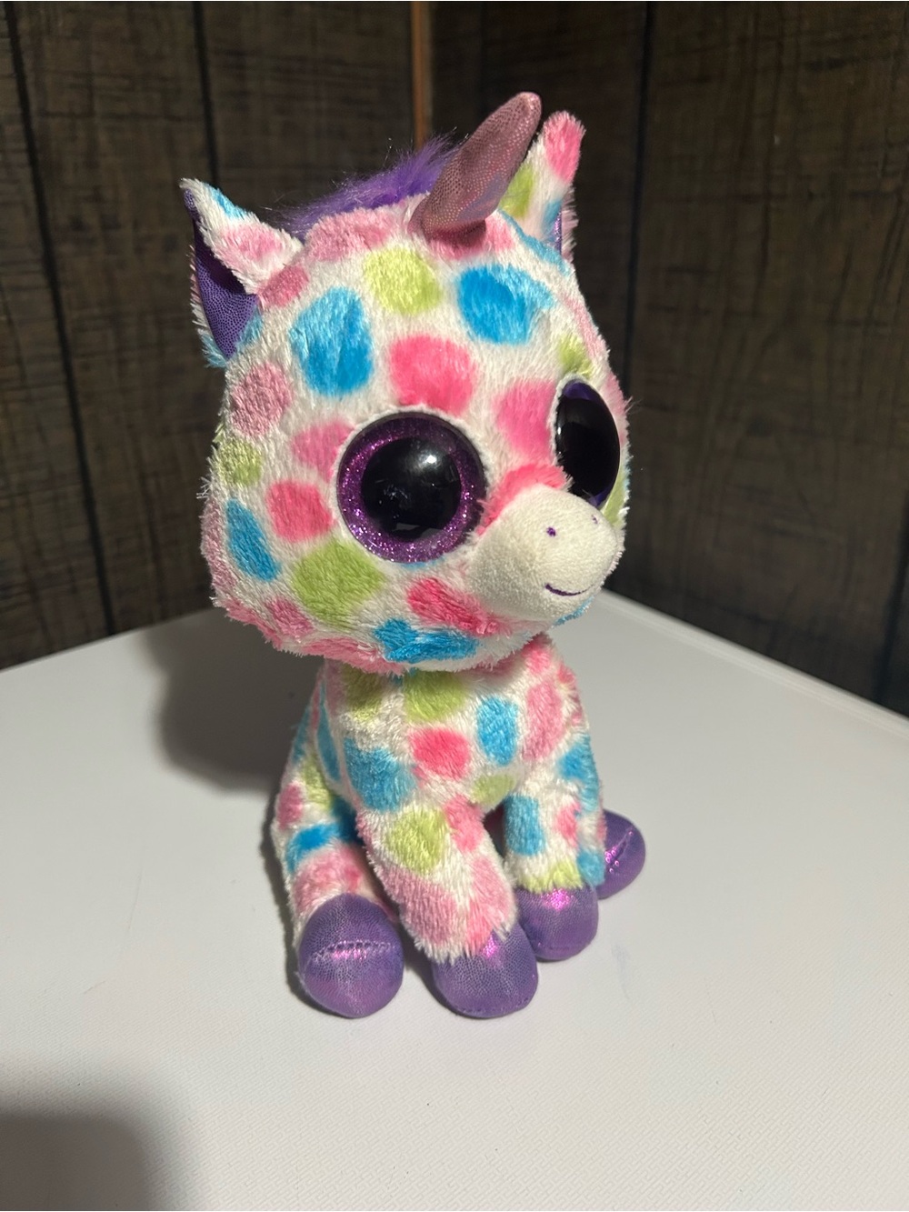 Medium Plush Ty Beabie Boo Polka Dot Unicorn ‘Wishful’